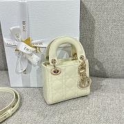 Lady Dior Micro Bag White Patent Cannage Calfskin - 12x10.2x5cm - 3