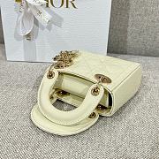 Lady Dior Micro Bag White Patent Cannage Calfskin - 12x10.2x5cm - 2