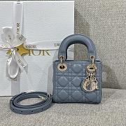 Lady Dior Micro Bag Cloud Blue Cannage Lambskin - 12x10.2x5cm - 1