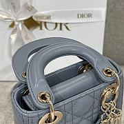 Lady Dior Micro Bag Cloud Blue Cannage Lambskin - 12x10.2x5cm - 5