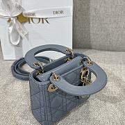 Lady Dior Micro Bag Cloud Blue Cannage Lambskin - 12x10.2x5cm - 4