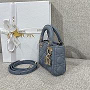 Lady Dior Micro Bag Cloud Blue Cannage Lambskin - 12x10.2x5cm - 3