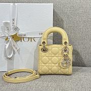 Lady Dior Micro Bag Yellow Cannage Lambskin - 12x10.2x5cm - 1