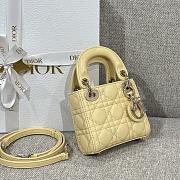 Lady Dior Micro Bag Yellow Cannage Lambskin - 12x10.2x5cm - 6