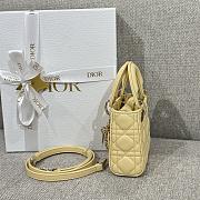 Lady Dior Micro Bag Yellow Cannage Lambskin - 12x10.2x5cm - 4