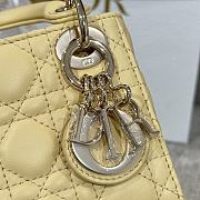 Lady Dior Micro Bag Yellow Cannage Lambskin - 12x10.2x5cm - 2