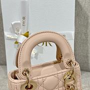 Lady Dior Micro Bag Pink Cannage Lambskin - 12x10.2x5cm - 5