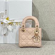 Lady Dior Micro Bag Pink Cannage Lambskin - 12x10.2x5cm - 3