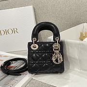 Lady Dior Micro Bag Black Cannage Lambskin - 12x10.2x5cm - 1