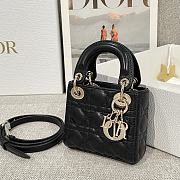 Lady Dior Micro Bag Black Cannage Lambskin - 12x10.2x5cm - 6