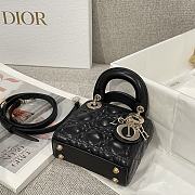 Lady Dior Micro Bag Black Cannage Lambskin - 12x10.2x5cm - 2