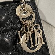 Lady Dior Micro Bag Black Cannage Lambskin - 12x10.2x5cm - 3