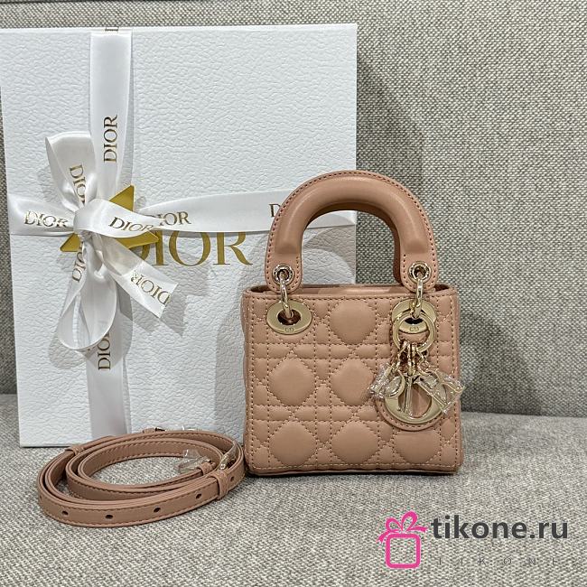 Lady Dior Micro Bag Milk Tea Cannage Lambskin - 12x10.2x5cm - 1