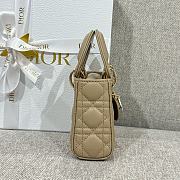 Lady Dior Micro Bag Dark Beige Cannage Lambskin - 12x10.2x5cm - 2