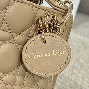 Lady Dior Micro Bag Dark Beige Cannage Lambskin - 12x10.2x5cm - 3