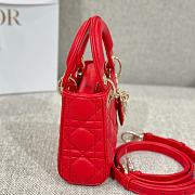 Lady Dior Micro Bag Red Cannage Lambskin - 12x10.2x5cm - 6