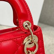 Lady Dior Micro Bag Red Cannage Lambskin - 12x10.2x5cm - 2