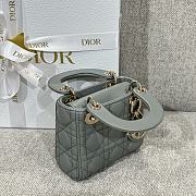 Lady Dior Micro Bag Gray Cannage Lambskin - 12x10.2x5cm - 5