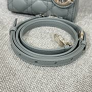 Lady Dior Micro Bag Gray Cannage Lambskin - 12x10.2x5cm - 4