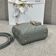 Lady Dior Micro Bag Gray Cannage Lambskin - 12x10.2x5cm - 3