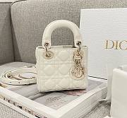 Lady Dior Micro Bag White Cannage Lambskin - 12x10.2x5cm - 1