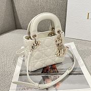 Lady Dior Micro Bag White Cannage Lambskin - 12x10.2x5cm - 2