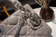 Mini Lady Dior Bag Elephant Grey Silver Hardware Cannage Lambskin - 17x15x7cm - 2