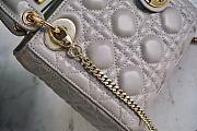 Mini Lady Dior Bag Elephant Grey Gold Hardware Cannage Lambskin - 17x15x7cm - 6