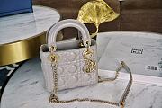 Mini Lady Dior Bag Elephant Grey Gold Hardware Cannage Lambskin - 17x15x7cm - 5