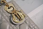 Mini Lady Dior Bag Elephant Grey Gold Hardware Cannage Lambskin - 17x15x7cm - 4