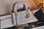 Mini Lady Dior Bag Elephant Grey Gold Hardware Cannage Lambskin - 17x15x7cm - 3