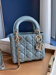 Mini Lady Dior Bag Pale Blue Cannage Lambskin - 17x15x7cm - 1