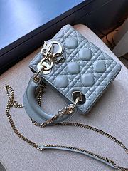 Mini Lady Dior Bag Pale Blue Cannage Lambskin - 17x15x7cm - 2