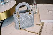 Mini Lady Dior Bag Pearlescent Gray Cannage Lambskin - 17x15x7cm - 5