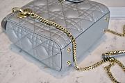 Mini Lady Dior Bag Pearlescent Gray Cannage Lambskin - 17x15x7cm - 4