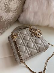 Mini Lady Dior Bag Taupe Gold Hardware Cannage Lambskin - 17x15x7cm - 6