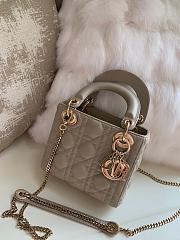 Mini Lady Dior Bag Taupe Gold Hardware Cannage Lambskin - 17x15x7cm - 4