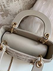 Mini Lady Dior Bag Taupe Gold Hardware Cannage Lambskin - 17x15x7cm - 3