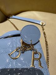 Mini Lady Dior Bag Blue Patent Cannage Calfskin - 17x15x7cm - 5