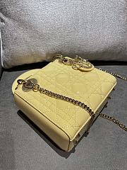 Mini Lady Dior Bag Yellow Patent Cannage Calfskin - 17x15x7cm - 4