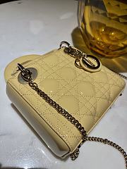 Mini Lady Dior Bag Yellow Patent Cannage Calfskin - 17x15x7cm - 6