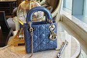 Mini Lady Dior Bag Dark Blue Patent Cannage Calfskin - 17x15x7cm - 1