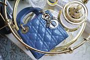 Mini Lady Dior Bag Dark Blue Patent Cannage Calfskin - 17x15x7cm - 2