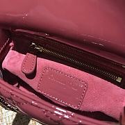 Mini Lady Dior Bag Dark Pink Patent Cannage Calfskin - 17x15x7cm - 5