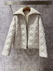 Dior Reversible Macrocannage Peacoat White Quilted Technical Taffeta and Fleece - 3