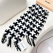 Acne Studios Hound Stooth Scarf White Black - 25x210cm - 1