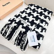 Acne Studios Hound Stooth Scarf White Black - 25x210cm - 6