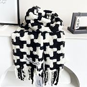 Acne Studios Hound Stooth Scarf White Black - 25x210cm - 4