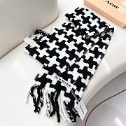 Acne Studios Hound Stooth Scarf White Black - 25x210cm - 2