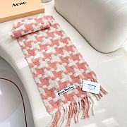 Acne Studios Hound Stooth Scarf Pink Beige - 25x210cm - 3